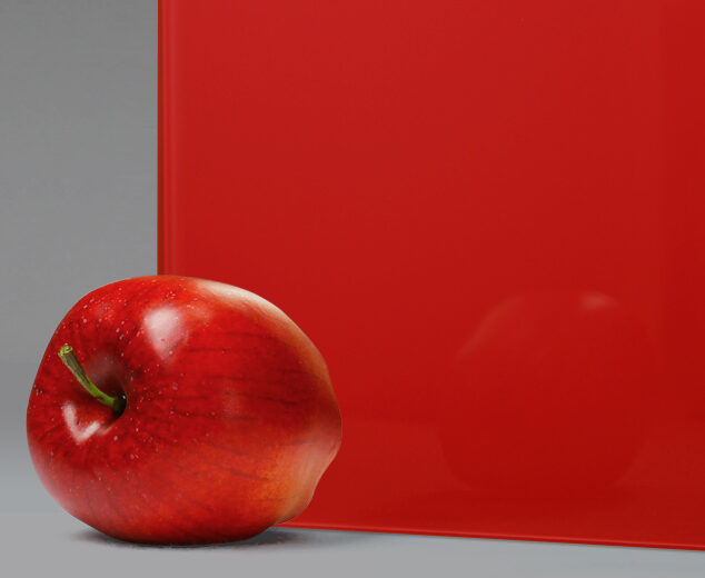 "Fire Engine" red glass