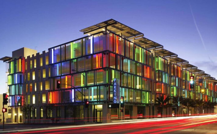 Santa Monica Civic Ctr. Parking Structure | Channel Glass Facade