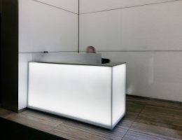 100 Fifth Avenue Lobby | Glass Walls & Desk