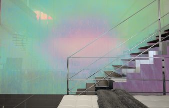 "Aurora Borealis Optichroic®" Laminated Back-Painted Glass