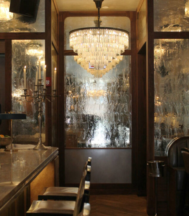 Maple & Ash | Textured Mirrored Glass Walls