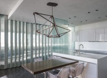 Private Residence | Luminous Fluted Glass Walls in Kitchen