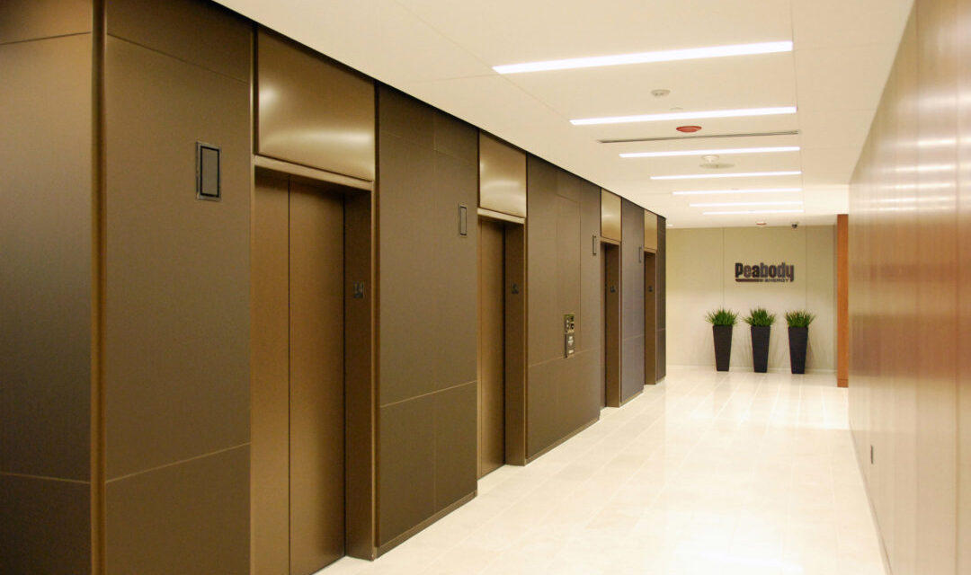 Peabody Energy Elevator Lobby | Etched Glass Walls