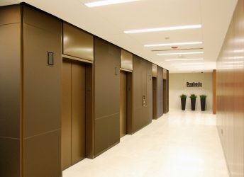 Peabody Energy Elevator Lobby | Etched Glass Walls