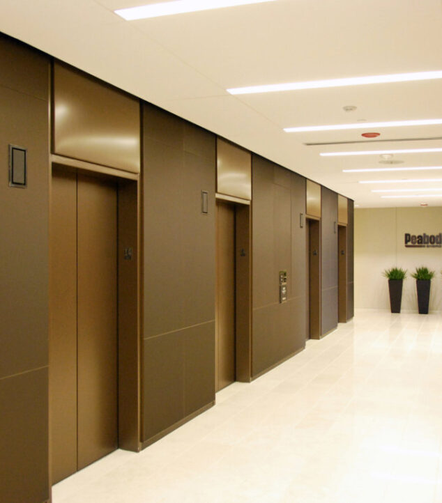 Peabody Energy Elevator Lobby | Etched Glass Walls