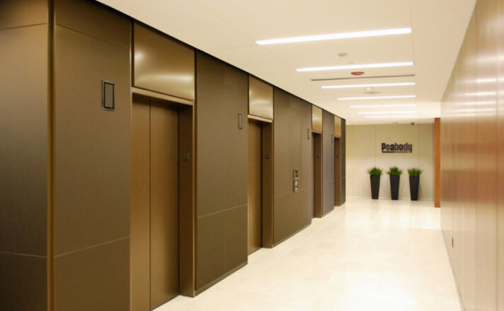 Peabody Energy Elevator Lobby | Etched Glass Walls