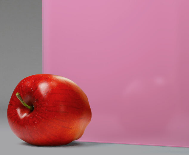 "Ruby Chocolate" Soft-Etched Back-Painted Glass