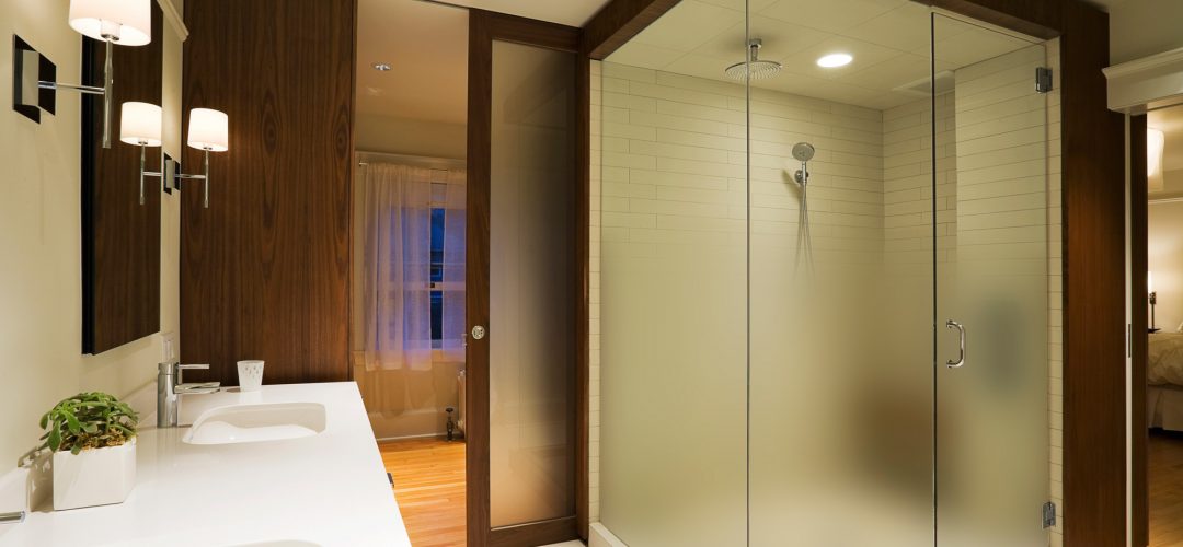"Low-Iron Fade®" Gradient Etched Glass Shower Doors