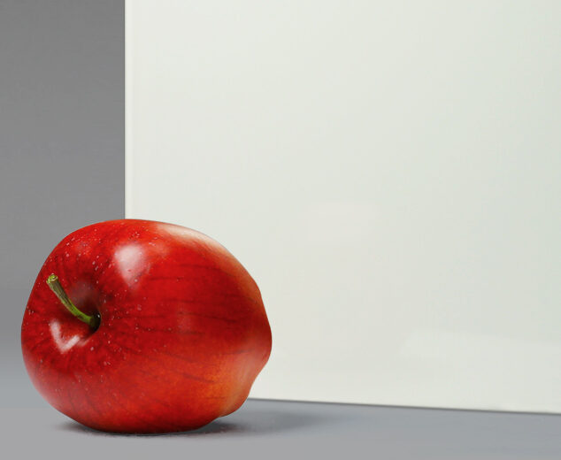 "Bleached Linen” Off-White Back-Painted Glass