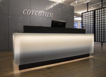 The Corcoran Group | White Fade® Glass Desk