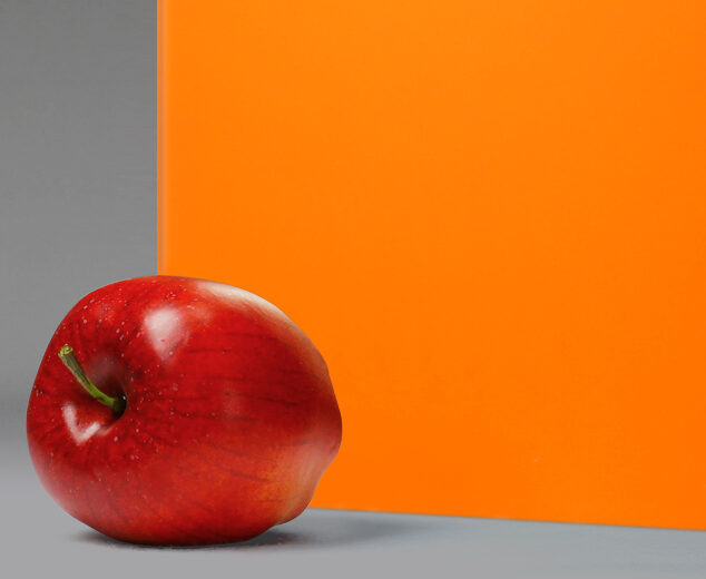 "Exotic Orange" Etched Back-Painted Glass