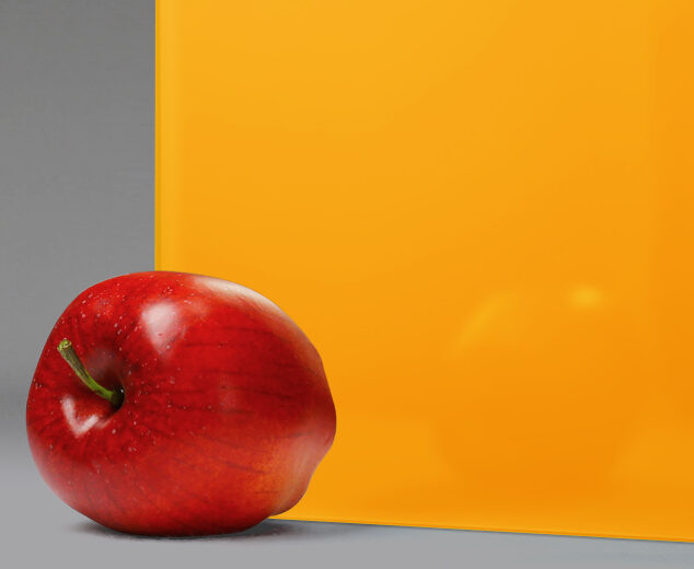 "Melon" Soft-Etched Back-Painted Glass