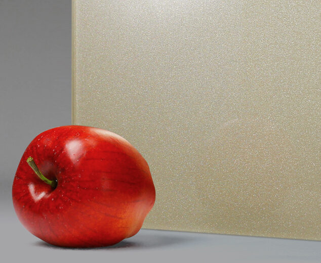 "Cream Metallic" Back-Painted Glass