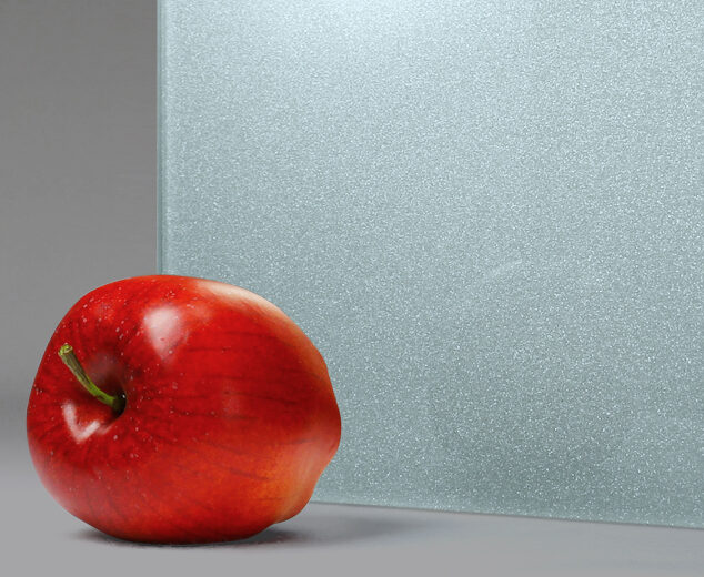 "Frosted Blue Metallic" Back-Painted Glass