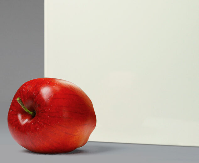 "Milk" Off-White Back-Painted Glass