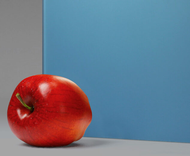 "Ocean Blue" Etched Back-Painted Glass