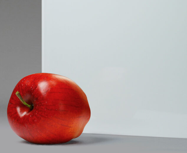 "Palest Blue Satin" Etched Back-Painted Glass