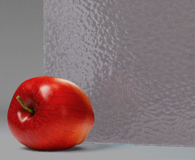 "Plum Ash Gothic" Textured Back-Painted Glass