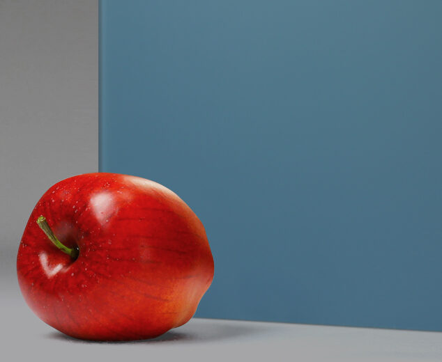 "Sapphire Blue" Etched Back-Painted Glass