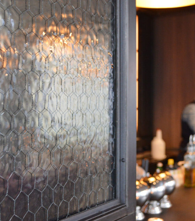 The Skylark | Mirrored Chicken Wire Glass Walls