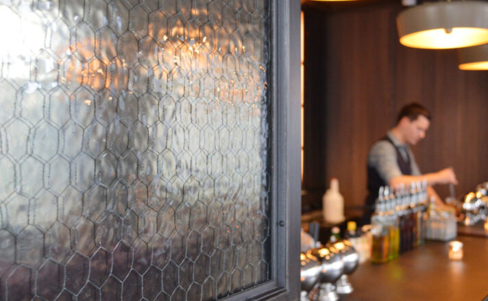 The Skylark | Mirrored Chicken Wire Glass Walls