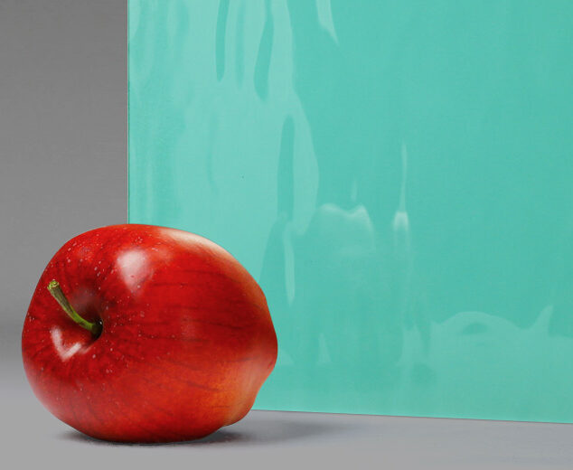 "Spa Blue" Textured Back-Painted Glass