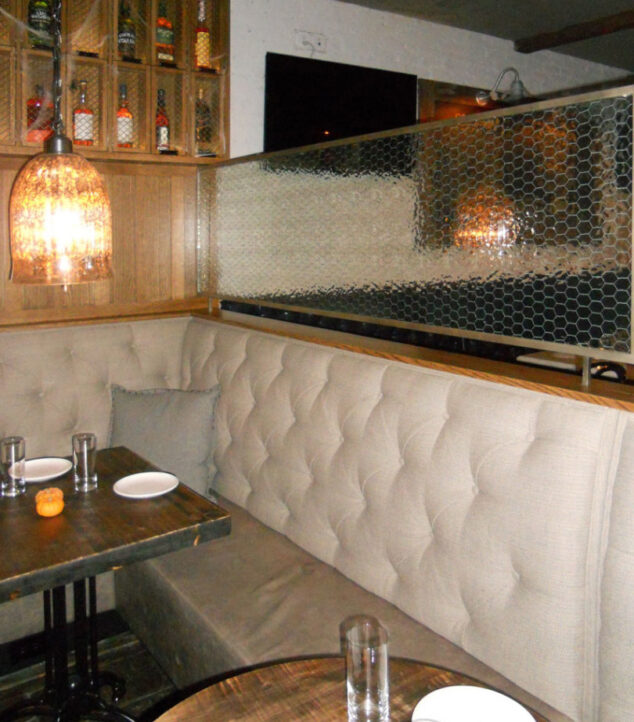 Whiskey Social | Chicken Wire Glass Partitions