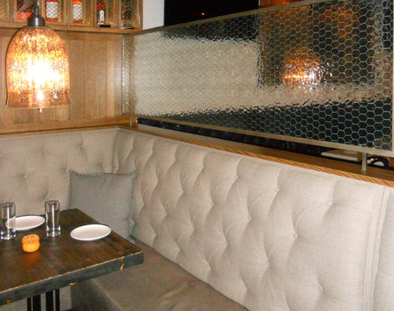 Whiskey Social | Chicken Wire Glass Partitions