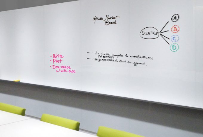 Dry-Erase Glass Marker Board in 