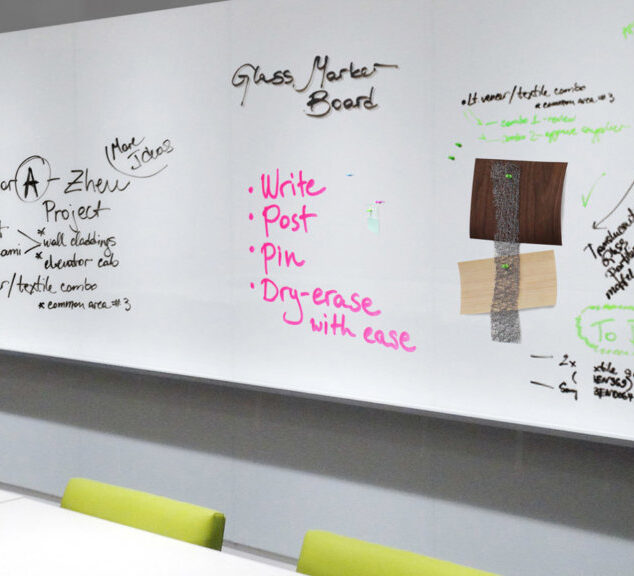 Magnetic Dry-Erase Glass Marker Board in "White"