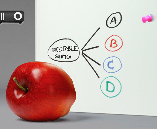 Projectable Magnetic Dry-Erase Glass Marker Board in "White"