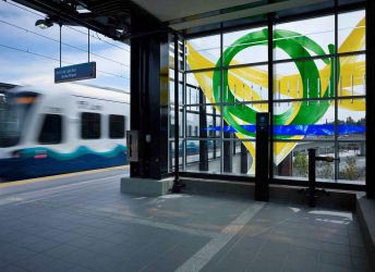 Mount Baker Light Rail Station | Stained Glass Wall