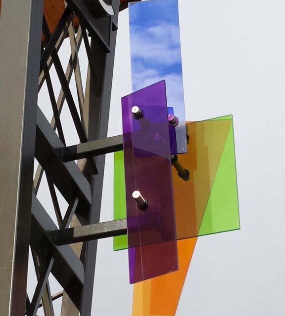 University Village Shopping Center | Decorative Colored Glass Sculpture