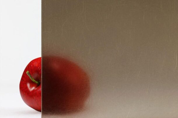 Dark Bronze Brushed Fiber Acoustic Laminated Glass | Bendheim Architectural Glass