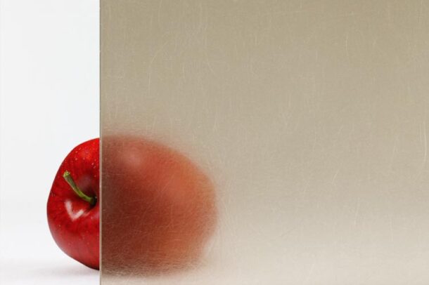 Pale Bronze Brushed Fiber Acoustic Laminated Glass | Bendheim Architectural Glass