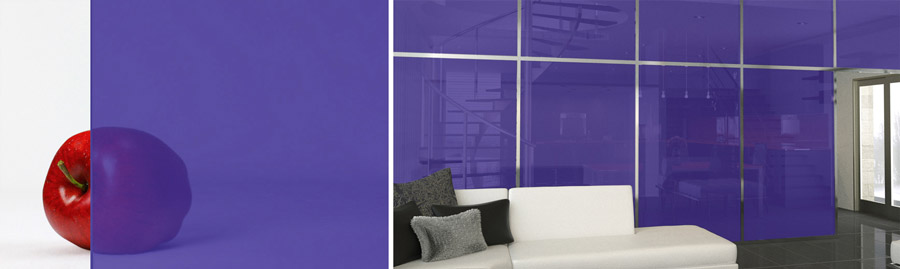 Pantone® "Ultra Violet" architectural glass