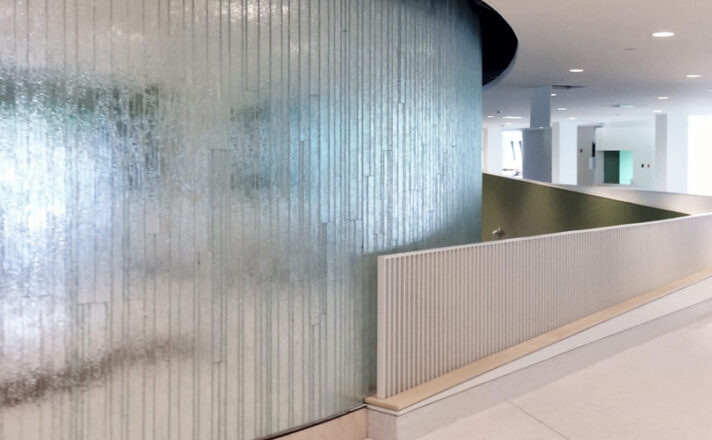 mirrored texture glass wall university of rochester