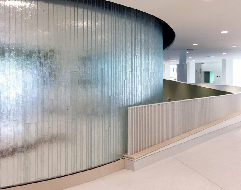 mirrored texture glass wall university of rochester