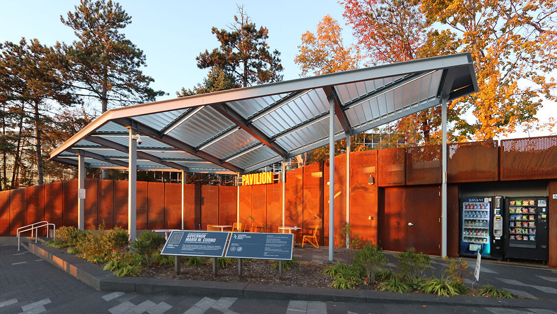channel glass canopy pavilion bendheim
