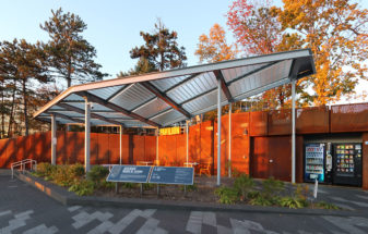 channel glass canopy pavilion bendheim