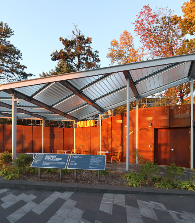 channel glass canopy pavilion bendheim