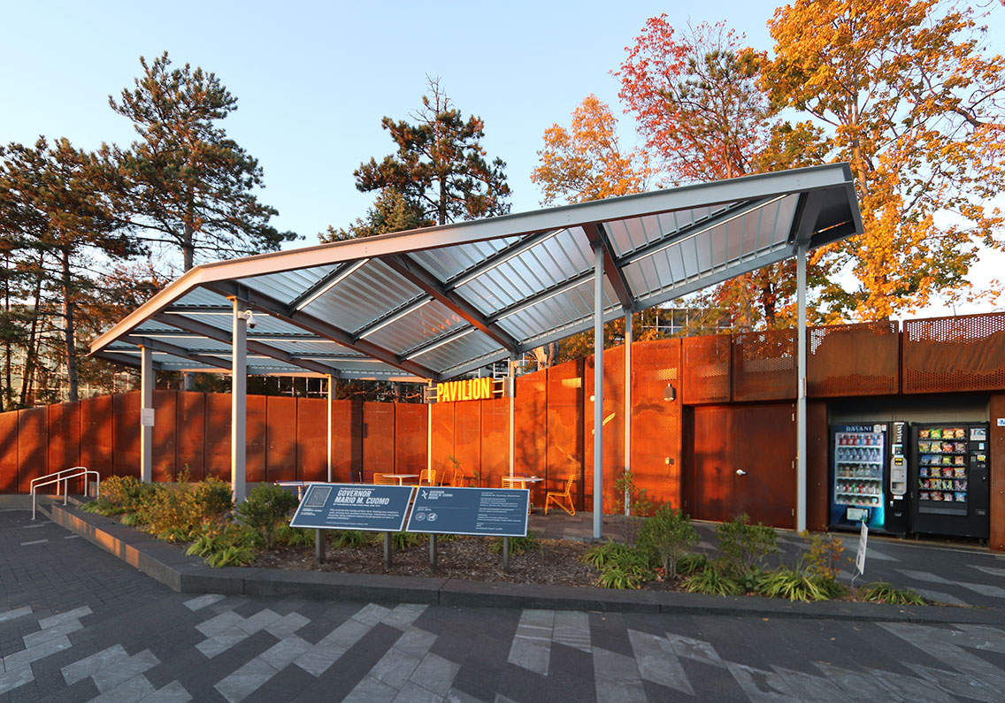 channel glass canopy pavilion bendheim