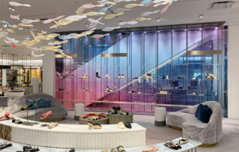 Colorful gradient glass on the first floor of Saks Fifth Avenue Bal Harbour