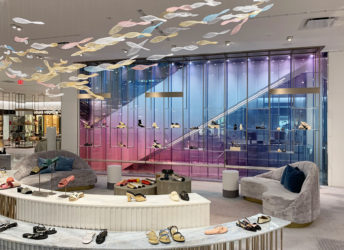 Colorful gradient glass on the first floor of Saks Fifth Avenue Bal Harbour