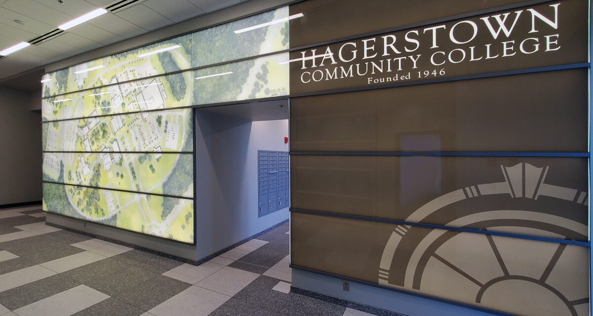 TurnKey backlit glass wall system by Bendheim cladding the lobby walls.