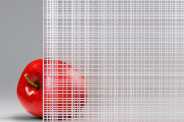Low-Iron Satin Grid Etched Glass