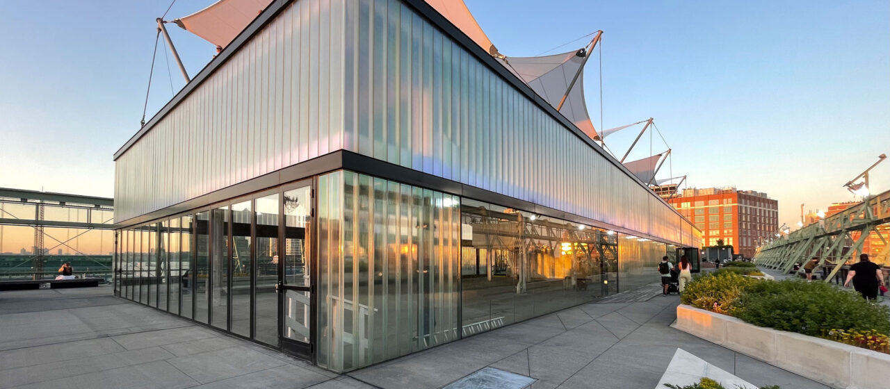 Channel glass facade at Pier 57.