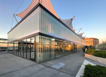 Channel glass facade at Pier 57.