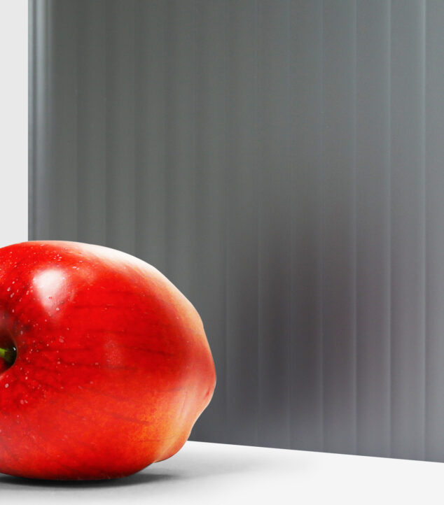 Evolution Collection Grey Etched "Fluted" Architectural Glass