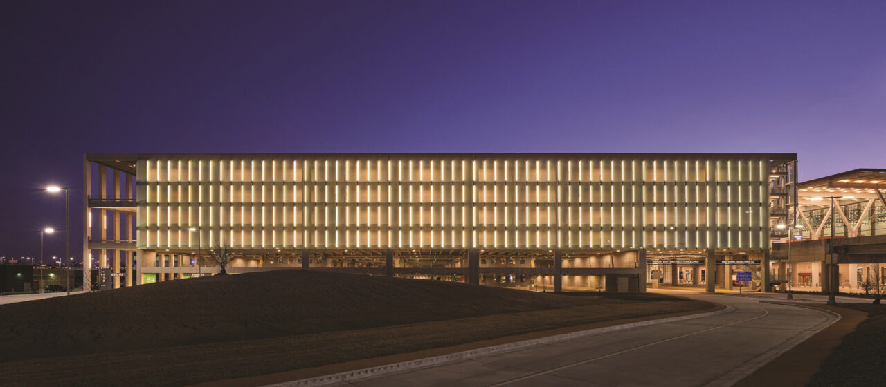 KCI Parking Structure at night
